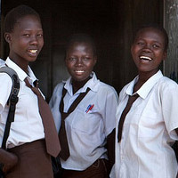 PPE girls in doorway